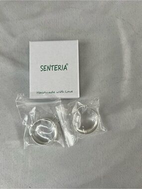 925 Sterling Silver Hoop Earrings Senteria Classic Minimalist Large Hoops New
